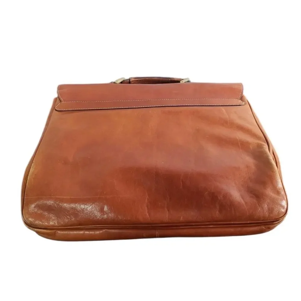 Vintage Classic Brown Leather Men's Briefcase